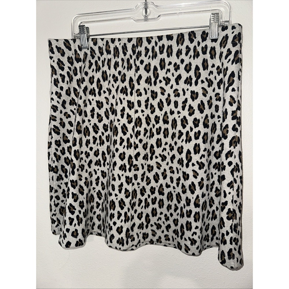 Loft Mini Skirt Cheetah Print Tan Black A-line Size L